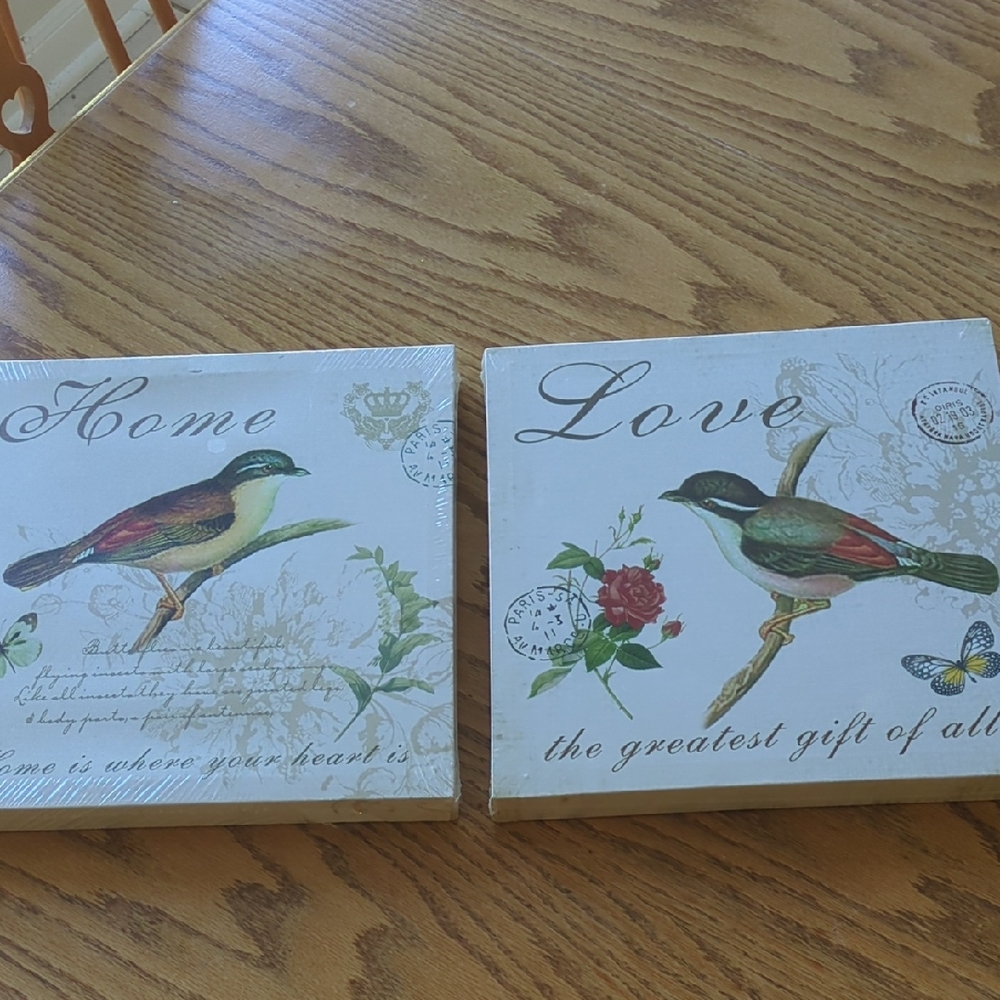 Decorative Bird Canvas Set - Home and Love NWT